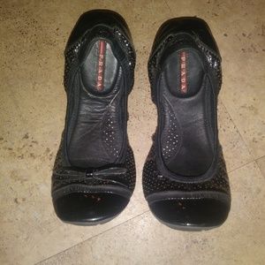 Prada Scrunch Ballet Flats